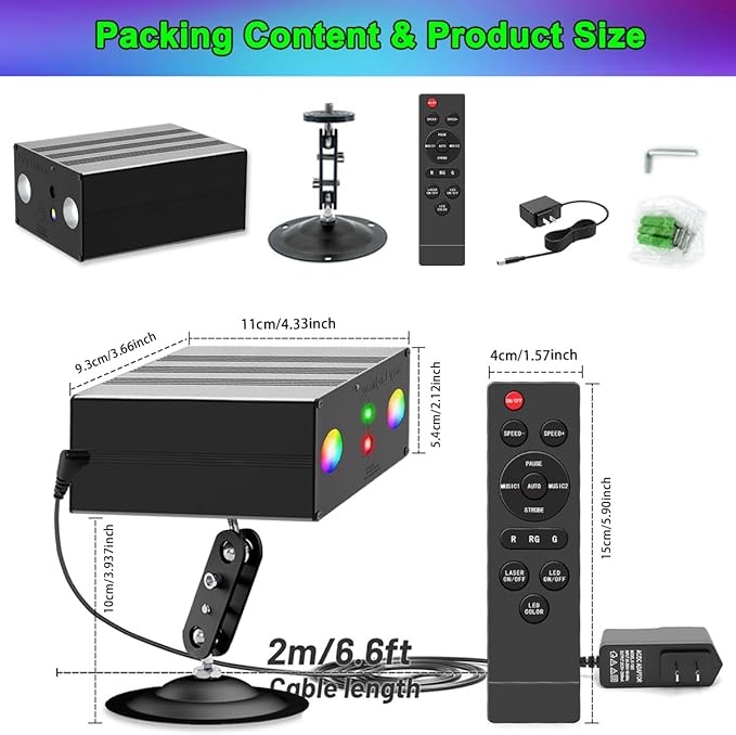 Party Lights, Disco DJ Strobe Light Rave Stage Projector Effect Dance Club - Image 6