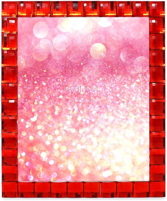 Isaac Jacobs Decorative Sparkling Red Jewel Picture Frame, Photo Display & Home - Image 2