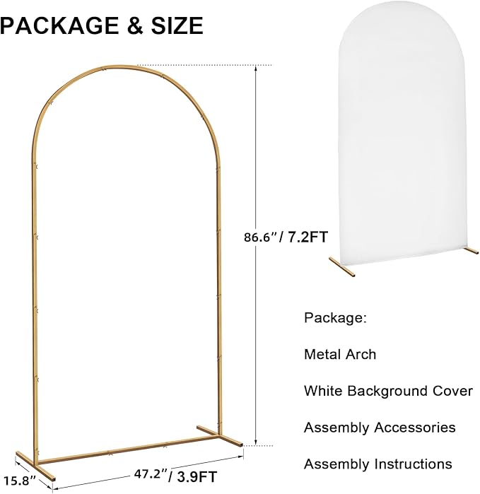 Skypatio 7.2FT Wedding Metal Arch Backdrop Stand - Image 3