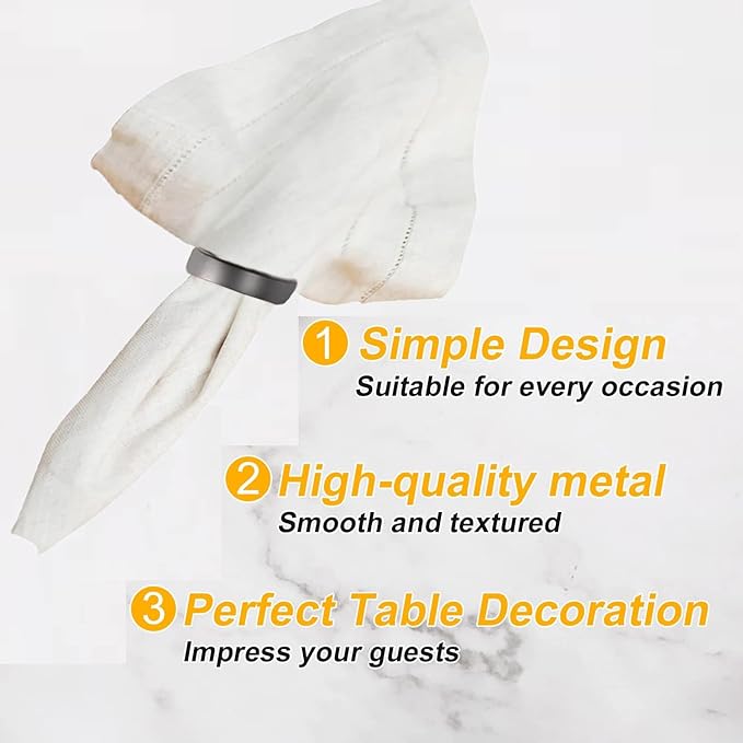 Black Napkin Rings-10 Pcs Stainless Steel Napkin Rings, Metal Napkin Ring - Image 6
