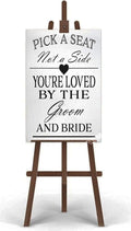 Rustic Wooden Signs Pick a Seat Not A Side Sign You Are Loved by the Groom and by Eletina