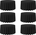 BRILLMAX 6 Pack Black Round Tablecloths 120 Inch by BRILLMAX