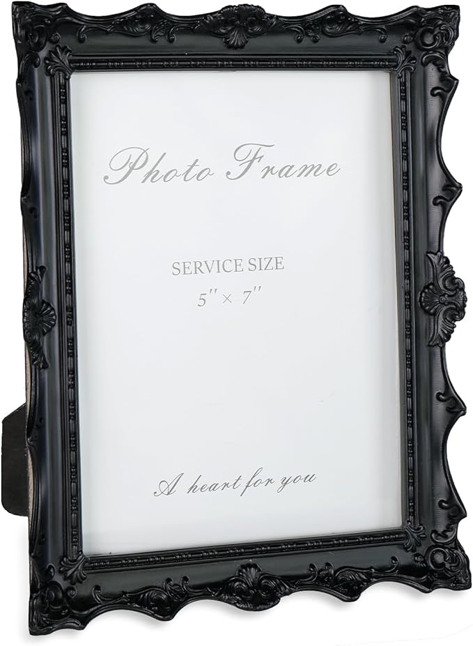 Cuspin 5x7 Black Picture Frame, Handcrafted Resin Frame by Cuspin