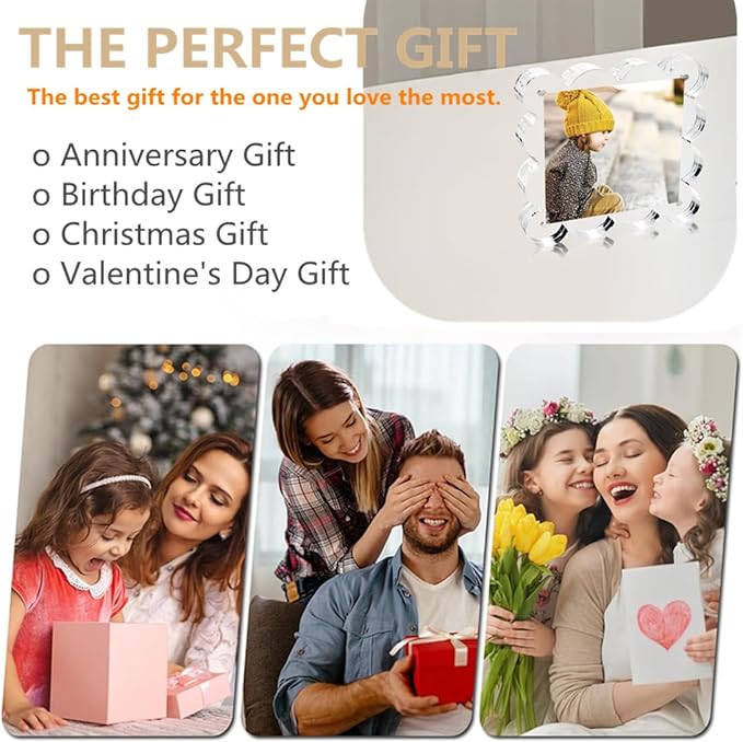 4x4 Inch Magnetic Acrylic Picture Frame, 10+10mm Thick Block, Double Sided - Image 7
