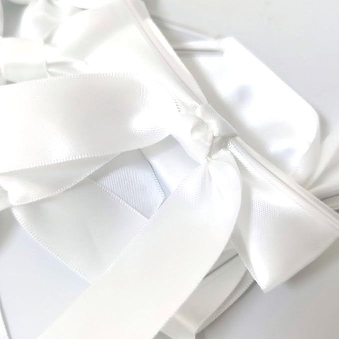 36pcs 3-1/2" White Satin Ribbon Bows - Image 7