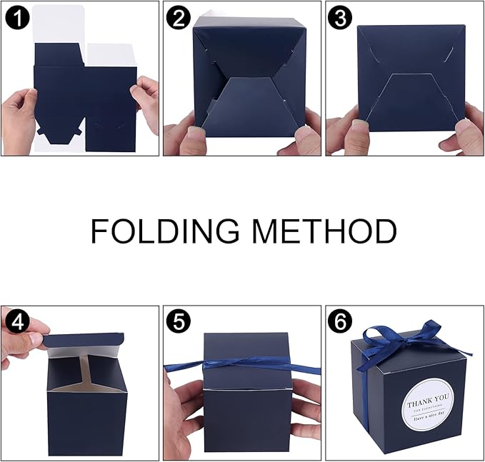 COTOPHER Small Gift Boxes 100 Pack 4x4x4 inches Navy Gift Boxes - Image 6