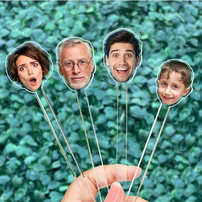 50 Pcs Personalized 50th to 90th Birthday Face Photo Drink Stirrers, 60th 70th - Image 3