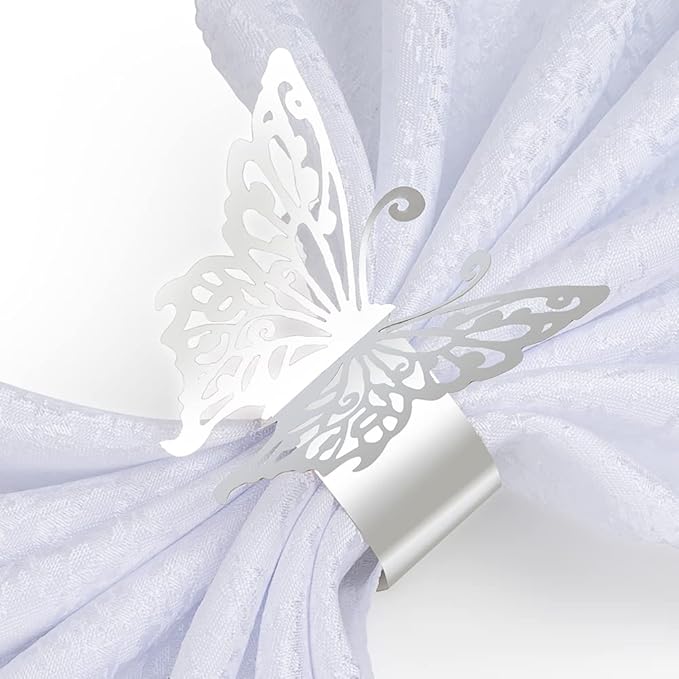 150PCS Butterfly Napkin Rings for Luxury Banquet Style, Reusable Paper Napkin by NPKRRSK