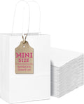 qiqee 25 Pcs White Mini Paper Gift Bags by Qiqee