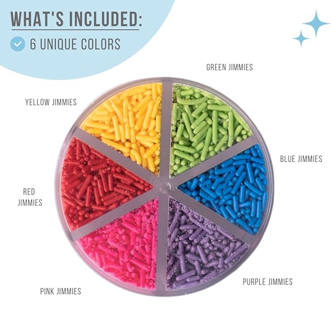 Sweets Indeed Sprinkles 6 Cell Edible Sprinkle Mix Jimmies Perfect - Image 2