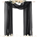 Socomi Black Sheer Gothic Wedding Draping Fabric 29" x 20Ft 4 Panel Outdoor by Socomi