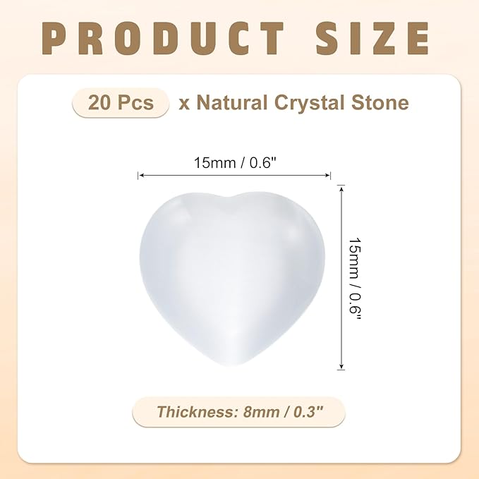 PATIKIL 20 Pcs Natural Heart Shaped Crystal Stone, 0.6 Inch Mini Polished Love - Image 2