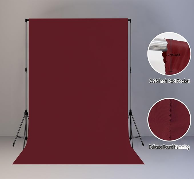 6x9FT Burgundy Red Screen Backdrop - Image 2