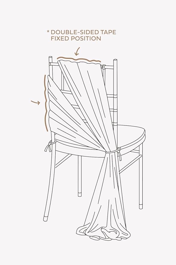 Ling's moment Wedding Chair Sashes Cover Aisle Decorations Draping Fabric - Image 5