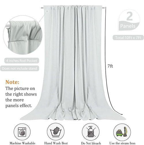 10 x 7 Feet Silver Backdrop Curtain - Image 2