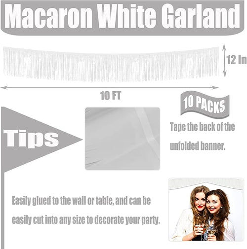 10 Pack 10 Feet Foil Fringe Garland Metallic Tinsel Streamers Banner Wall - Image 2