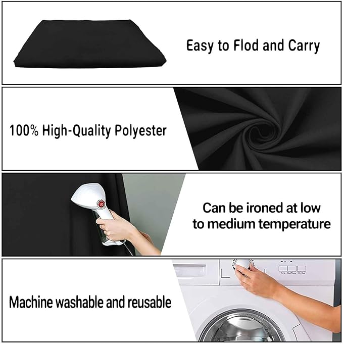 Large Black Screen Backdrops 10x20ft Solid Black Photo Backdrops - Image 7