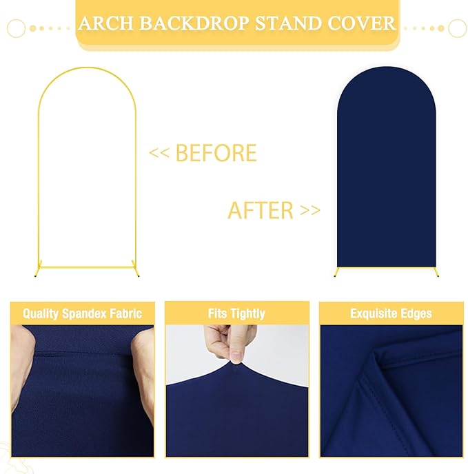 Metal Arch Backdrop Stand and Cover Set 6&6.6&7.2ft Navy Blue Arch Backdrop - Image 7