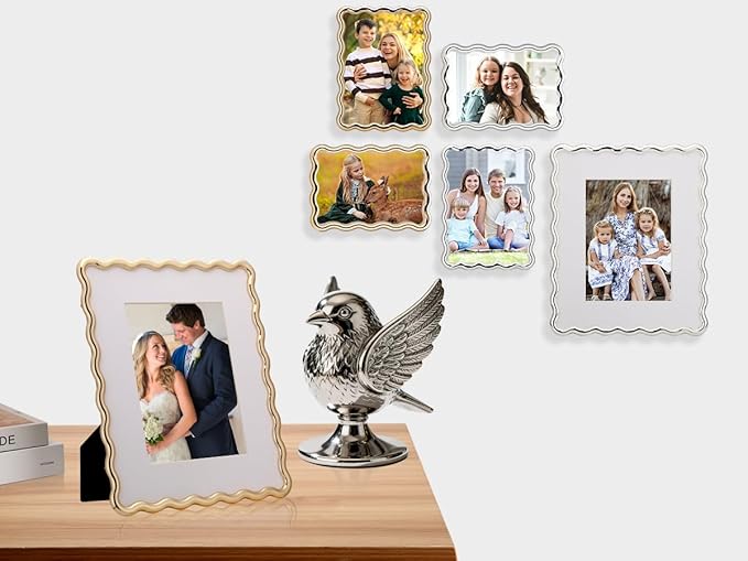 Silver 8x10'' Wave Design Photo Frame - Image 5