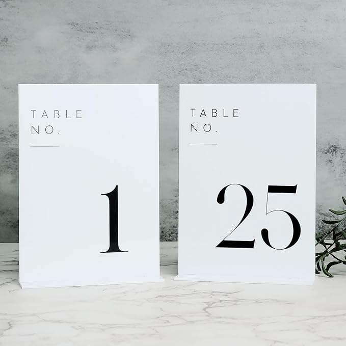 JINMURY White Wedding Table Numbers 1-25 by JINMURY