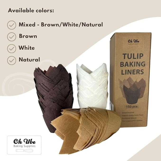 150-Pack Nordic Paper Brown Tulip Muffin Liners - Image 5
