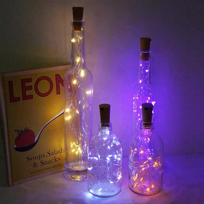 Wine Bottle Lights with Cork Switch, 15 LED 8 Pack Battery Operated Mini Fairy - Image 6