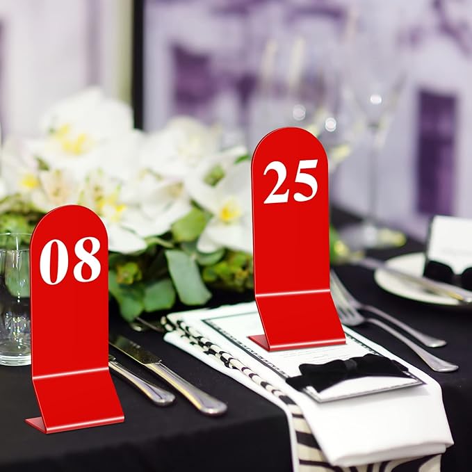Remerry 50 Pcs Table Numbers 1-50 Acrylic Double Sided Number Cards Acrylic - Image 7