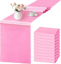 SHEJIZE 10 Pack Pink Satin Table Runner 12x108 Inches Long, Bright Silky Smooth by SHEJIZE