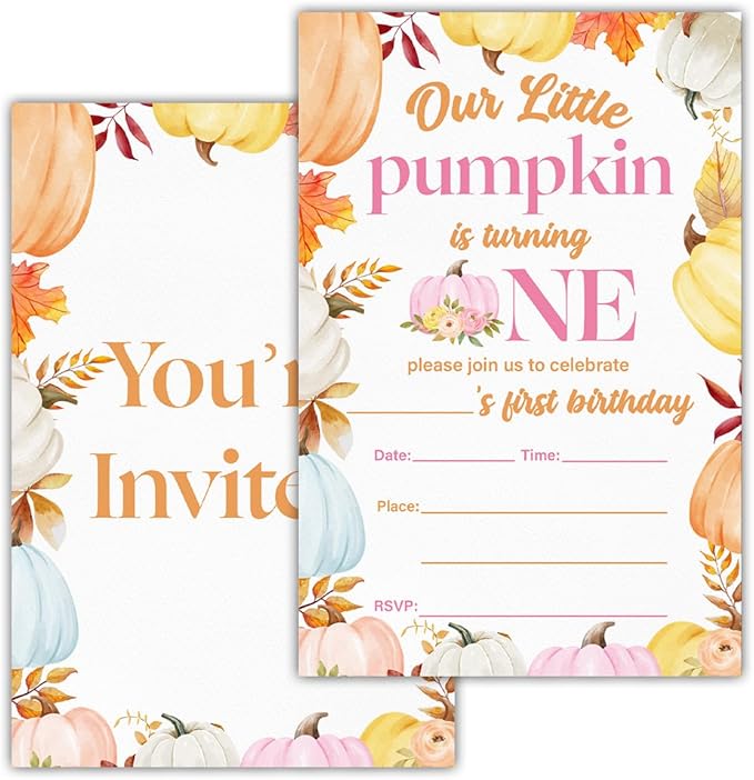 Pumpkins First Birthday Party Invitations by RNYJJ