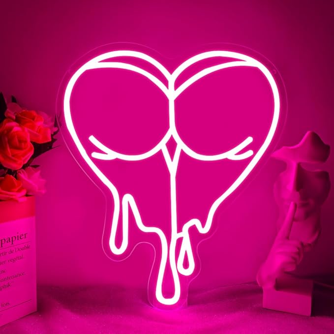 Pink Peach Neon Sign, Lady LED Light Sign by BEISKAFNVSZ