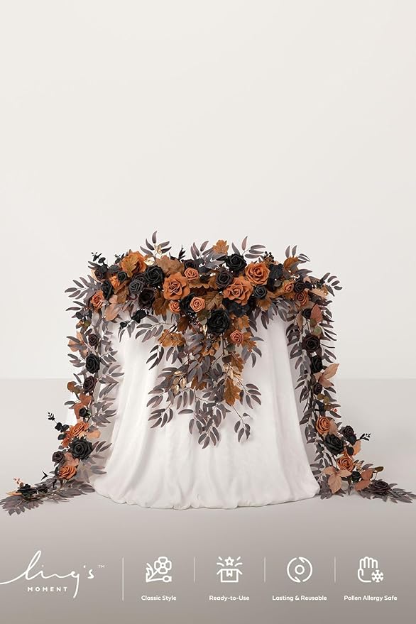 Ling's moment 9FT Eucalyptus and Willow Leaf Flower Garland, Handcrafted - Image 4