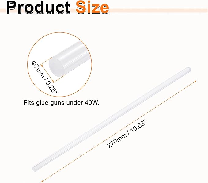HARFINGTON 10pcs Hot Glue Sticks 0.28" Dia x 10.63" Long EVA Mini Hot Melt - Image 2