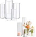 5pcs Glass Vase Cylinder Vases for Centerpieces Small Flower Glass Clear Vases by OGEH