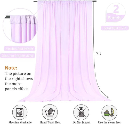 10 x 7 Feet Lavender Backdrop Curtain - Image 2