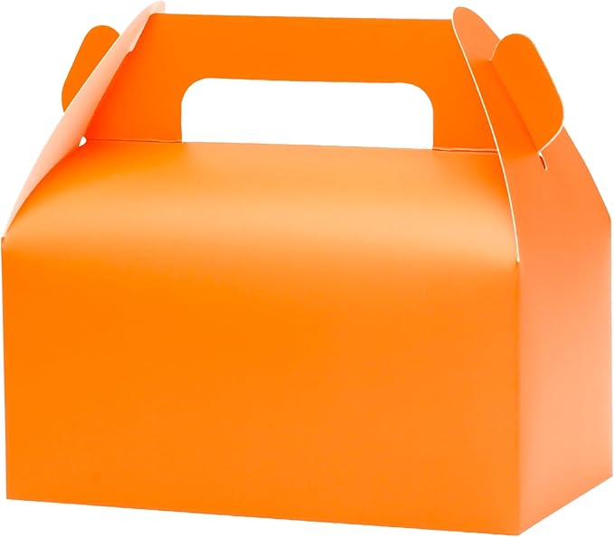 UnicoPak 30 Pack Orange Gable Treat Boxes Party Favor Goodie Bag Boxes by UnicoPak