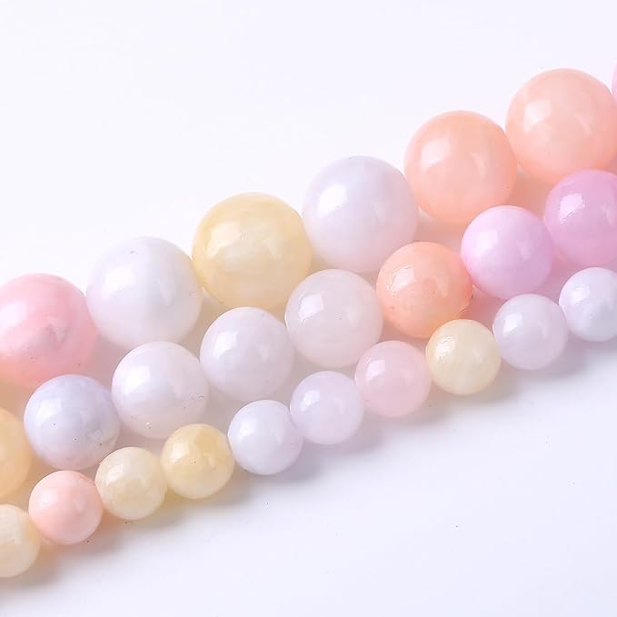Colorful Rice Topaz Stone Beads Gemstone Round Crystal Energy Jade Beads Stone - Image 2