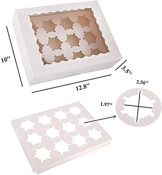 Rarapop 6 Pack Cupcake Boxes Hold 12 Standard Cupcakes, Food Grade Cupcake - Image 3