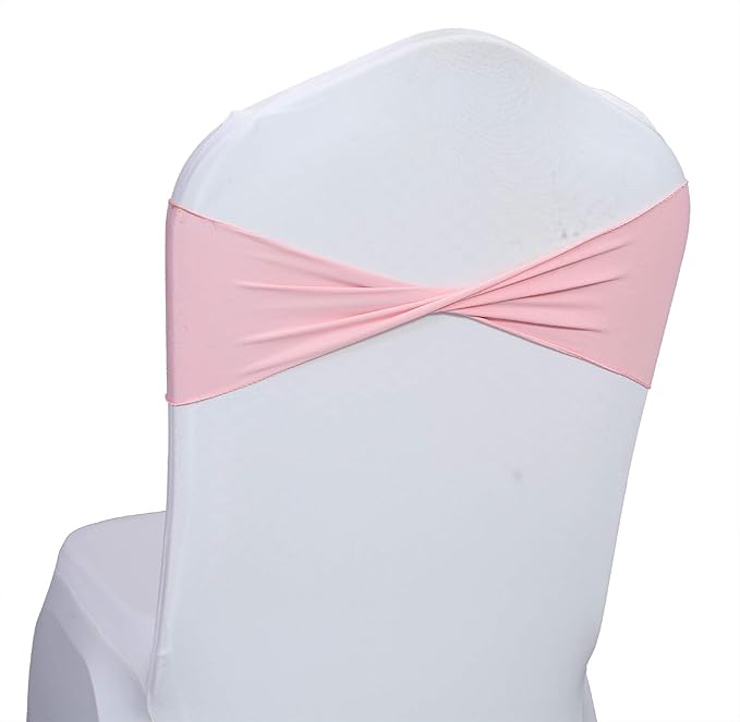 VDS Pack of 300 PCS | Blush Pink | Spandex Chair Sashes Bows Without Buckle | - Image 2