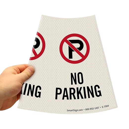 SmartSign 6-Pack "No Parking" Reflective Cone Message Sleeve Collar - Image 4
