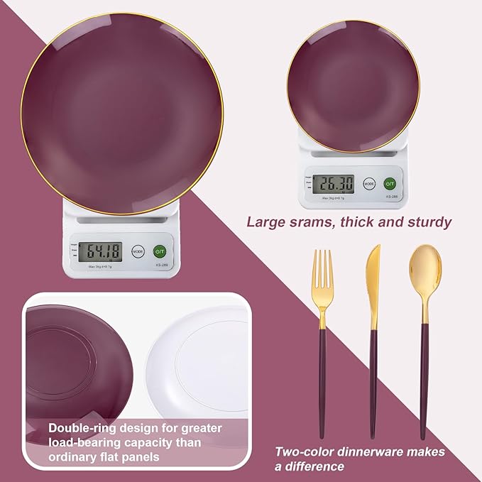 Liacere 150PCS Purple Plastic Plates - Image 3