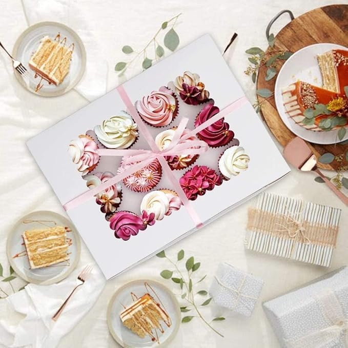 Rarapop 30 Pack Cupcake Boxes Hold 12 Standard Cupcakes, Food Grade Cupcake - Image 5