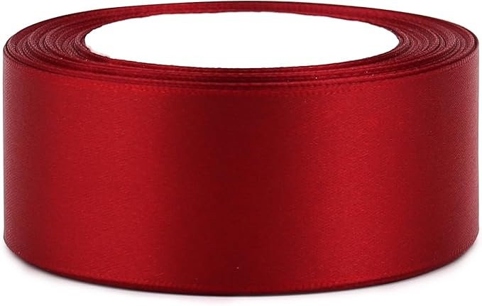 Deep red Solid Satin Ribbon 1-1/2 Inch 25 Yards Solid Polyester Fabric Ribbon - Image 3