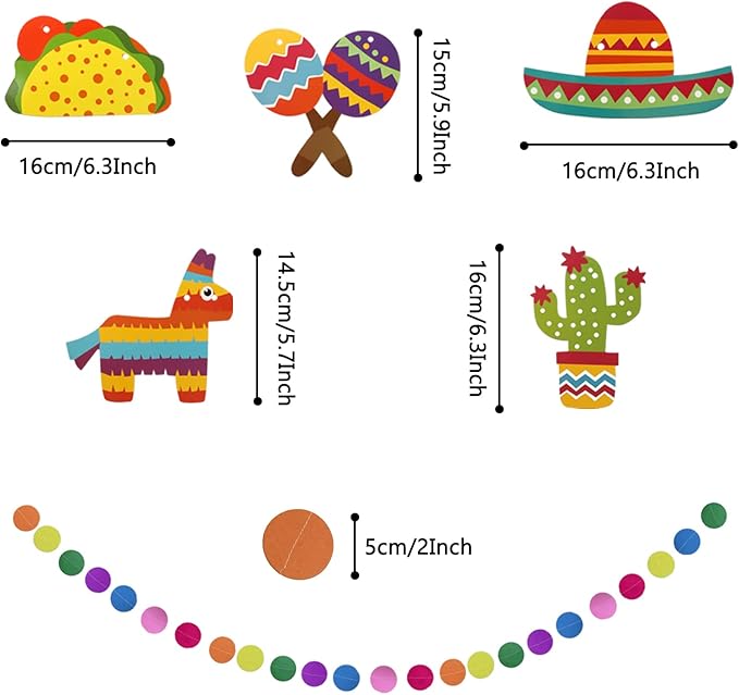ZERODECO Fiesta Mexican Party Decorations, Pom Poms Flowers - Image 5