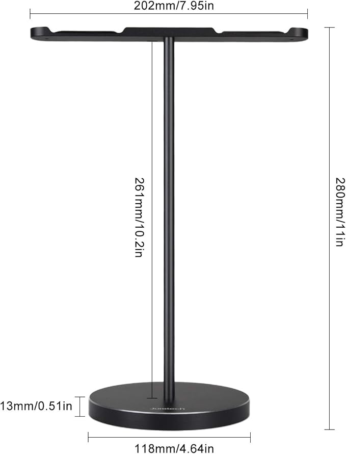 Double Headphones Stand, Aluminum Alloy Desk 3 Headsets Holder Supporting - Image 6