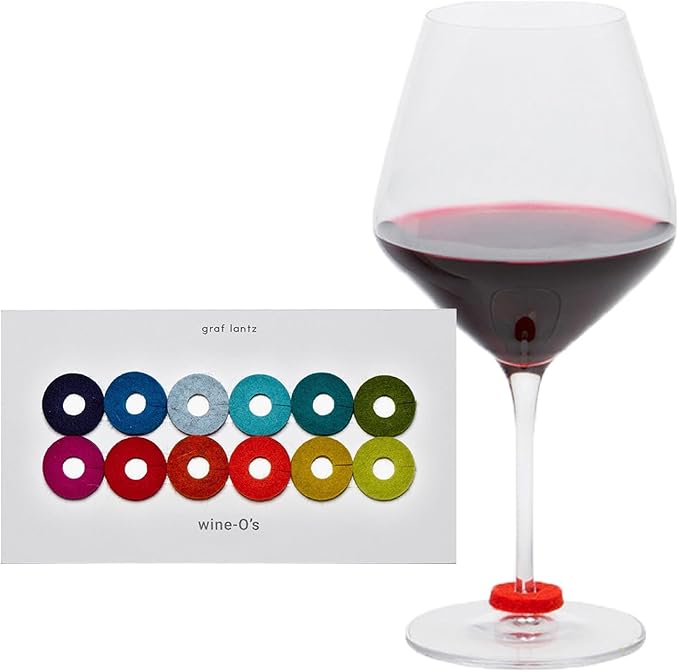 Graf Lantz - Wine-O's Merino Wool Wine Glass Charms 12 Count - Drink Markers - by GrafLantz