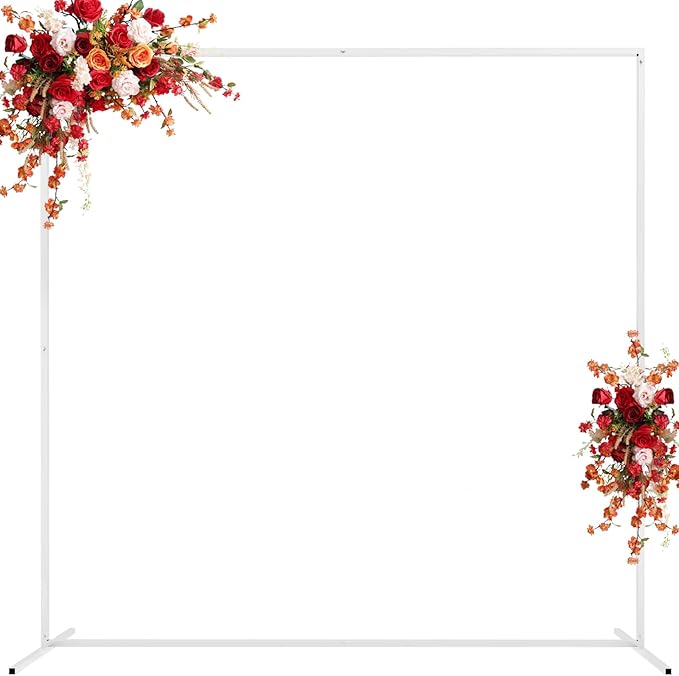 Asee'm 6.6FTx6.6FT White Wedding Arch Backdrop Stand Square Metal Rectangular by Aseem