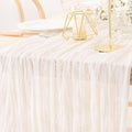 MLMW Ivory White Table Runner Cheesecloth Boho Gauze Rustic Cheese Cloth Table by MLMW