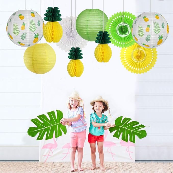 Pineapple Party Decorations Hanging Paper Lanterns Pineapple Honeycomb Tissue - Image 4