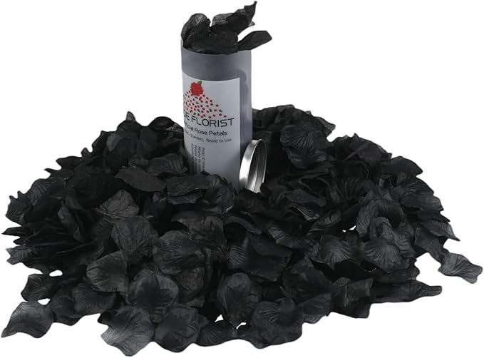 CODE FLORIST 1100 PCS Black Silk Rose Petals - Image 2