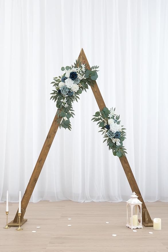Dusty Blue Flower for Wedding Welcome Signs Decorations, Artificial Wedding - Image 6